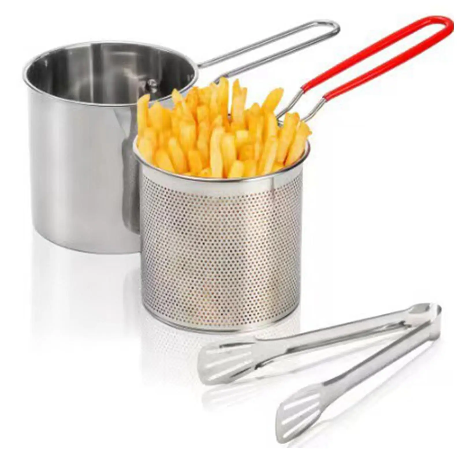 Small Deep Fryer Pot Wear Resistant Nonstick Milk Pot Universal Frying Basket for Dining Room Backpacking Baking Camping Frying