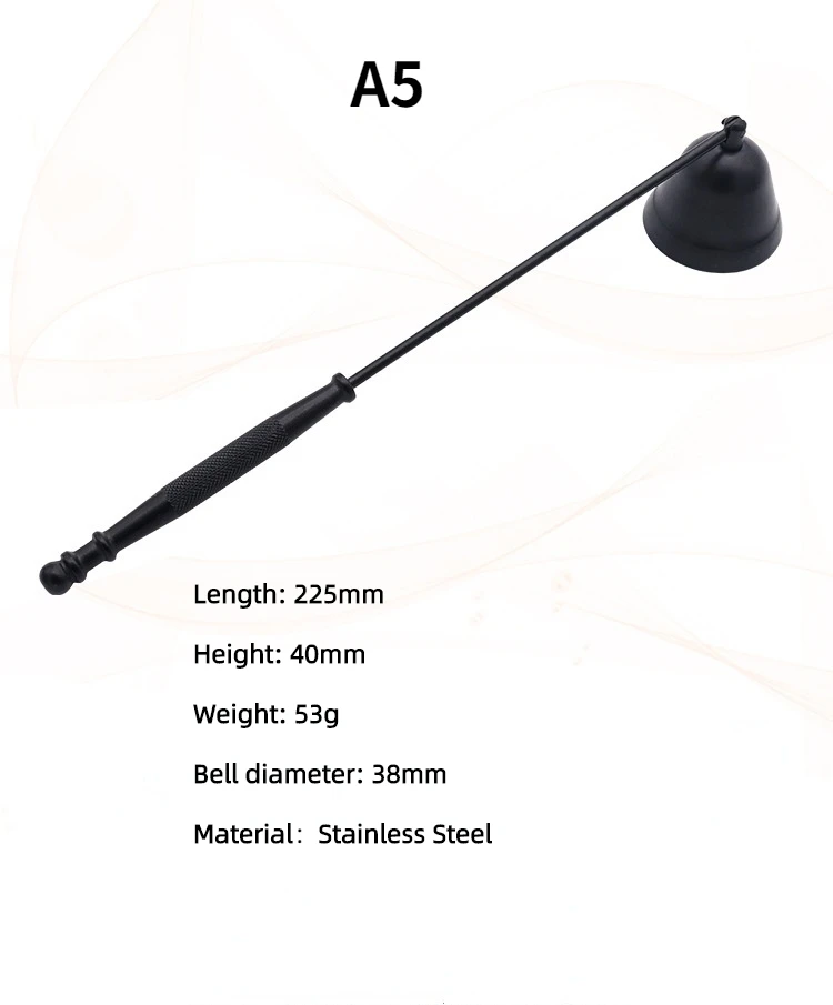 Description Picture 6 of item5 Styles Black Candle Extinguishers Scented Candle Trays, Scissors, Hook Accessories  Wick Trimmer Candle Extinguishing Tools