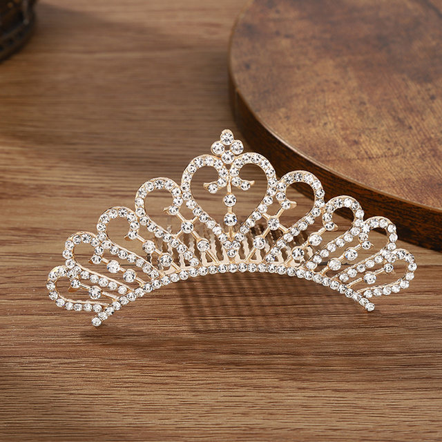 FRCOLOR Prinzessin Tiara Mit Kamm – Silber, Strass-Besatz, Ca. 14x14 Cm, Für Hochzeit & Party
