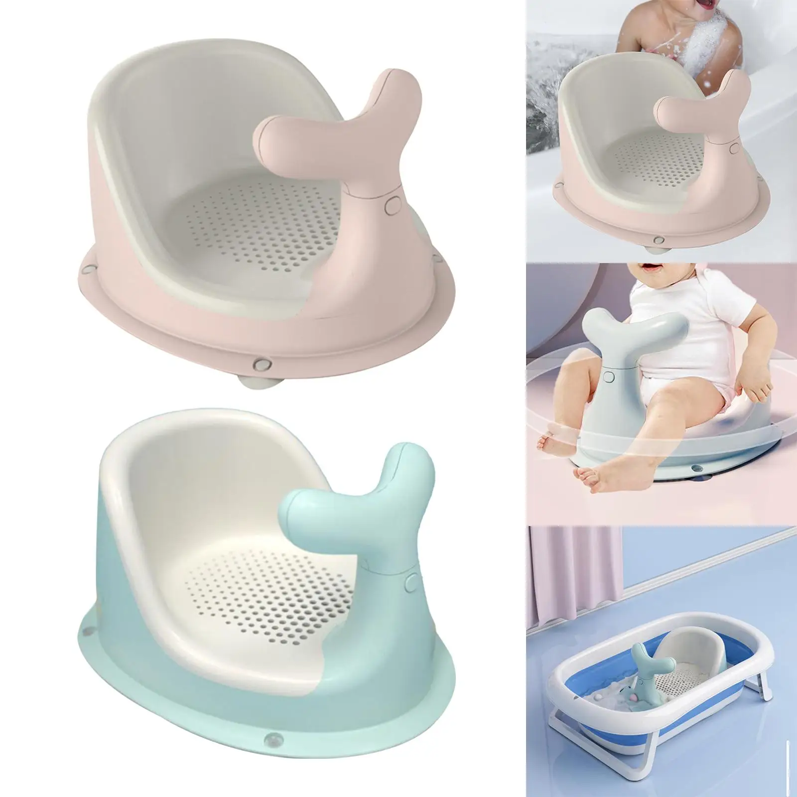 Infant Shower Chair Floor Seat Sit easy Storage Newborn Bath Seat for Bathroom