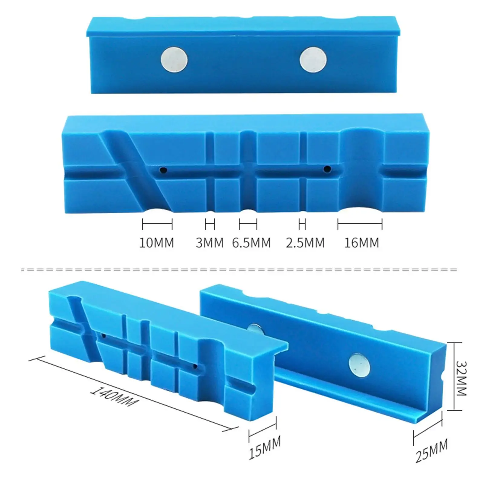 2 Pieces Multi-Groove Bench Vise Jaw Pads Vise Holder Protective Covers Protectors for Woodworking Vices Any Metal Vice