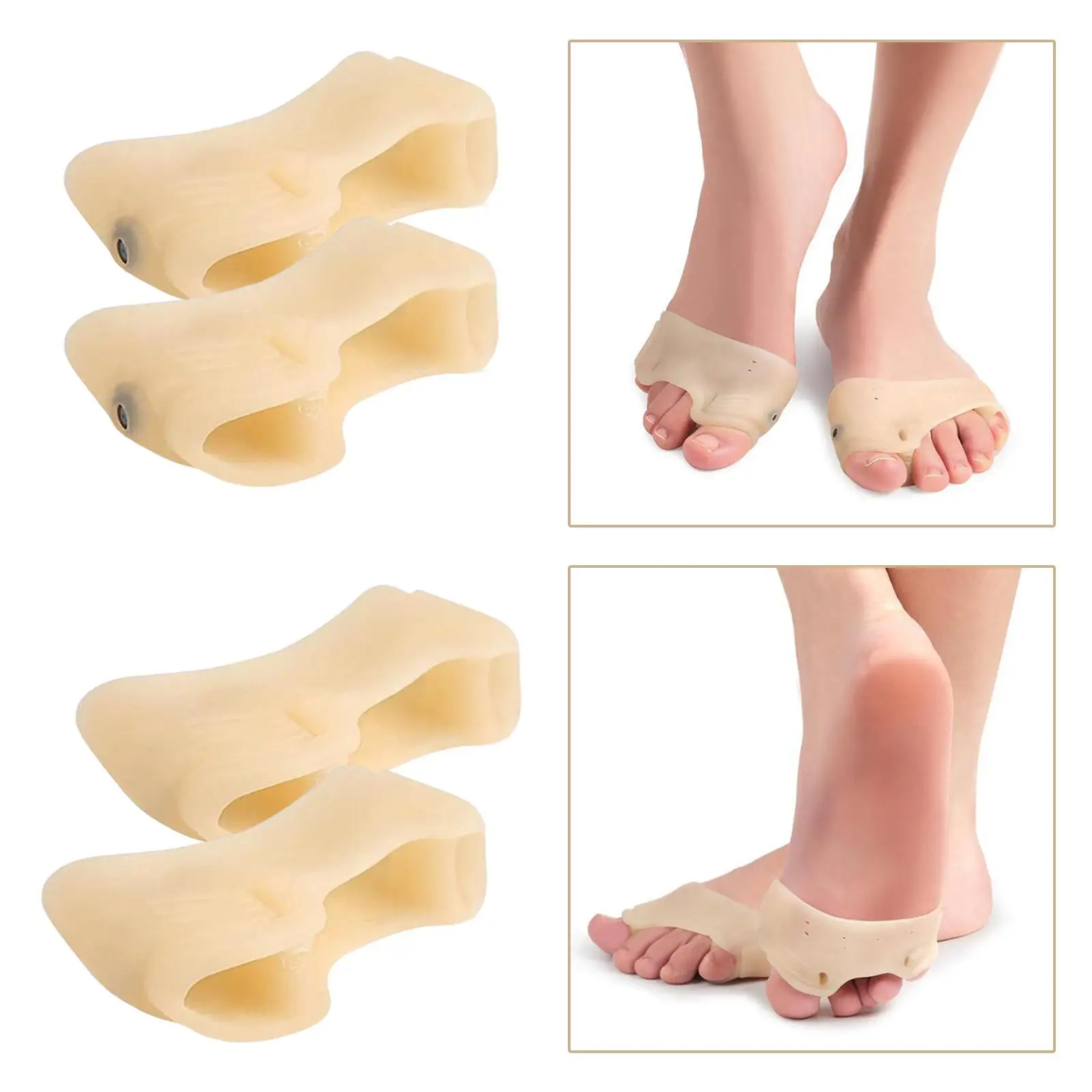 2 Pieces Toe Separator Bunion Corrector for Separating Overlapping Toes Sleeve Tube Unisex Wear Lightweight Comfortabl Universal