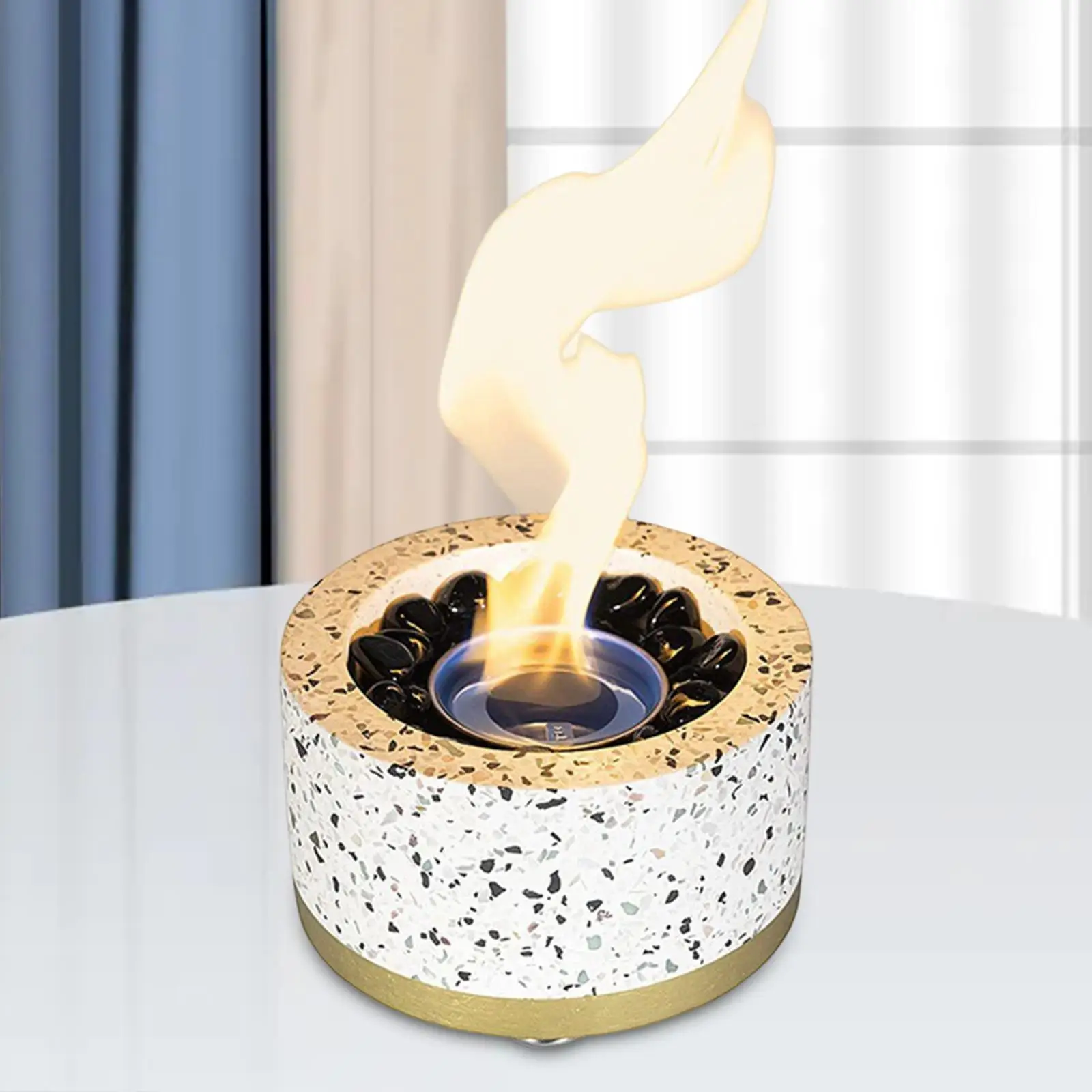 Tabletop Alcohol Fireplace Personal Small Long Burning Fire Pit for Dining Room Terraces Party Indoor Outdoor Decor