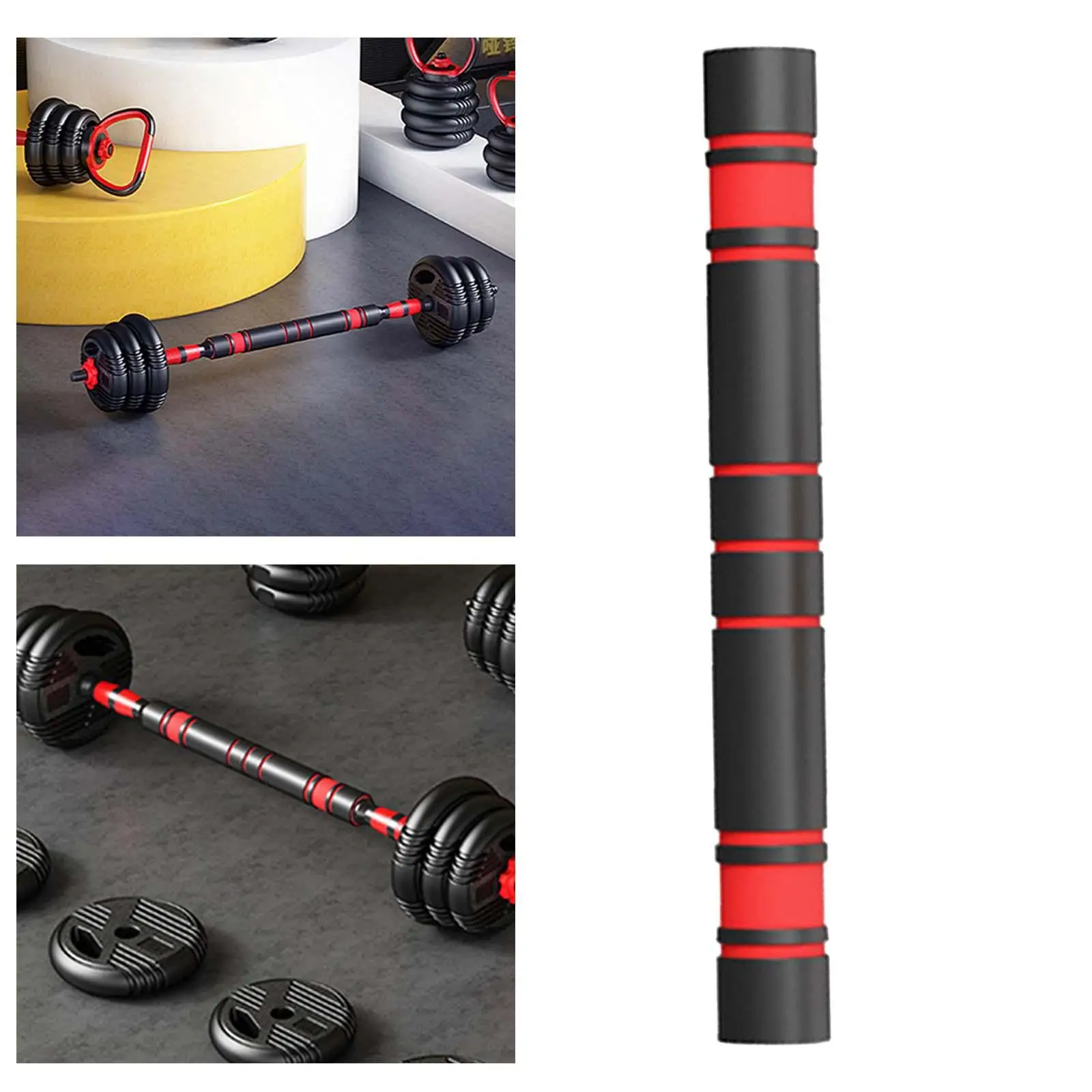 Dumbbell Handle Barbell Loadable Strength Handles Connector Rod for Training