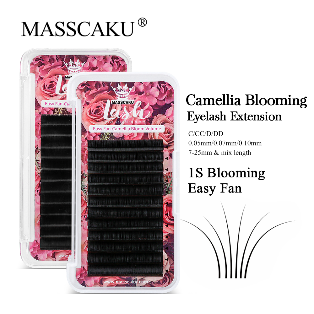 Best of MASSCAKU Russian Camellia Easy Fanning False Eyelashes Extensions Natural High Quality Rapid Blooming Cilia Silk Lashes Reviews & Tips