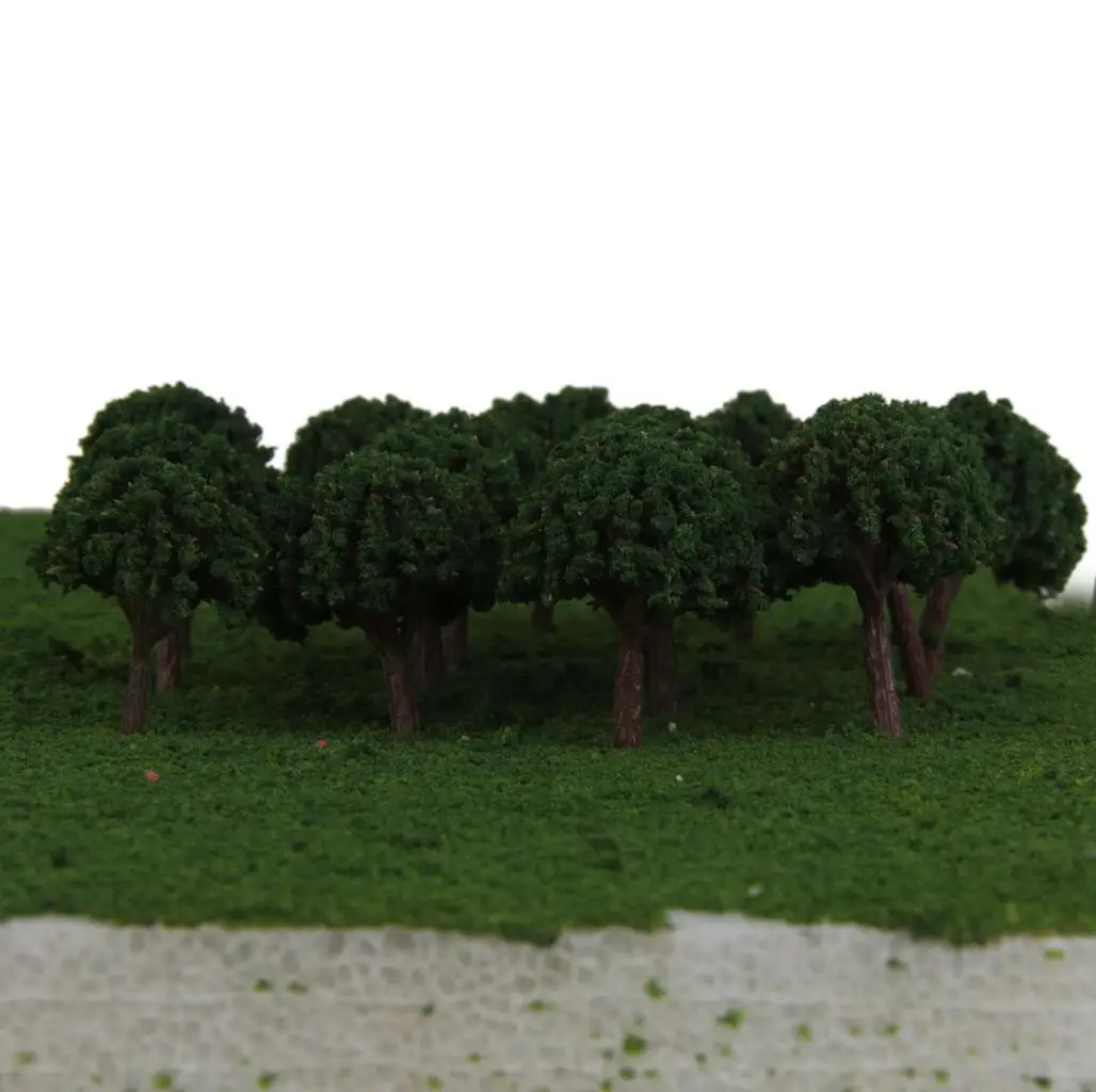 50 Dark  Shaped Tree Model Train Railway Diorama Scenery 1/500 3cm