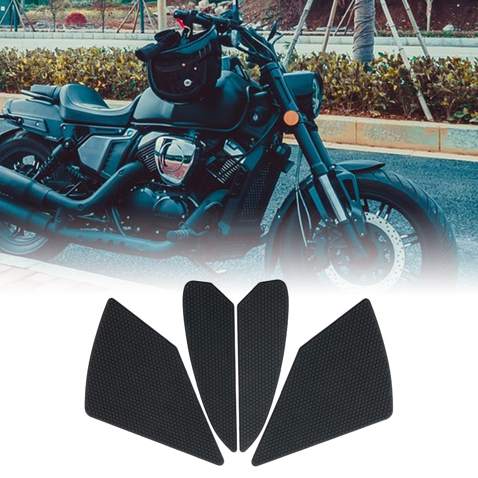 Black Motorcycle Tank Traction Pad Gas Tank Pad Fuel Knee Grip Decal Anti Slip