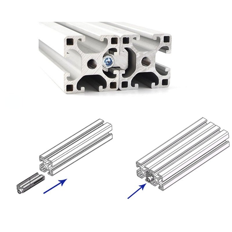 European Standard Aluminum Profile One-Line Connector Parallel Clamping Head 2020 3030 Docking Fixed Block Built-in Connector
