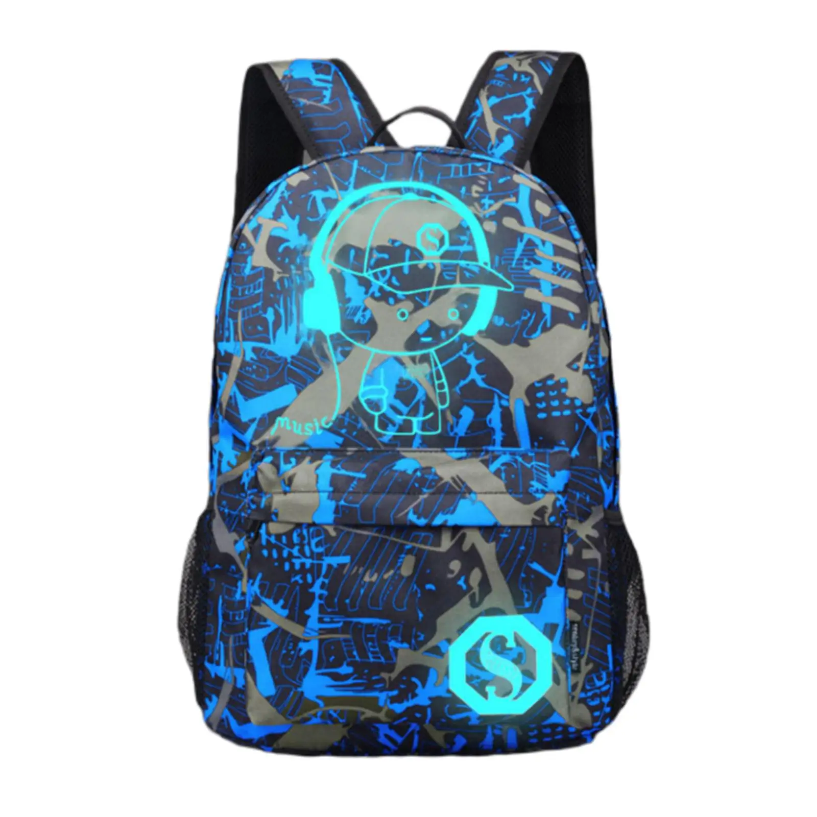 Kids Luminous School Backpack Shoulder Bag Rucksack with USB Charging Port