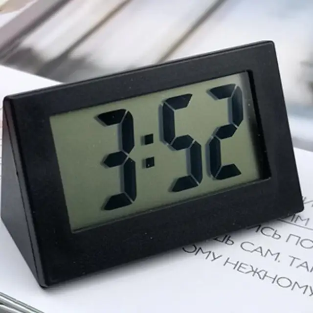 Tragbare Mini LCD Digital Uhr Schlafzimmer Einfache Kleine Elektronische Uhr  Alte Mann Große Wort Tabelle Student Prüfung Stumm Desktop Uhr - AliExpress