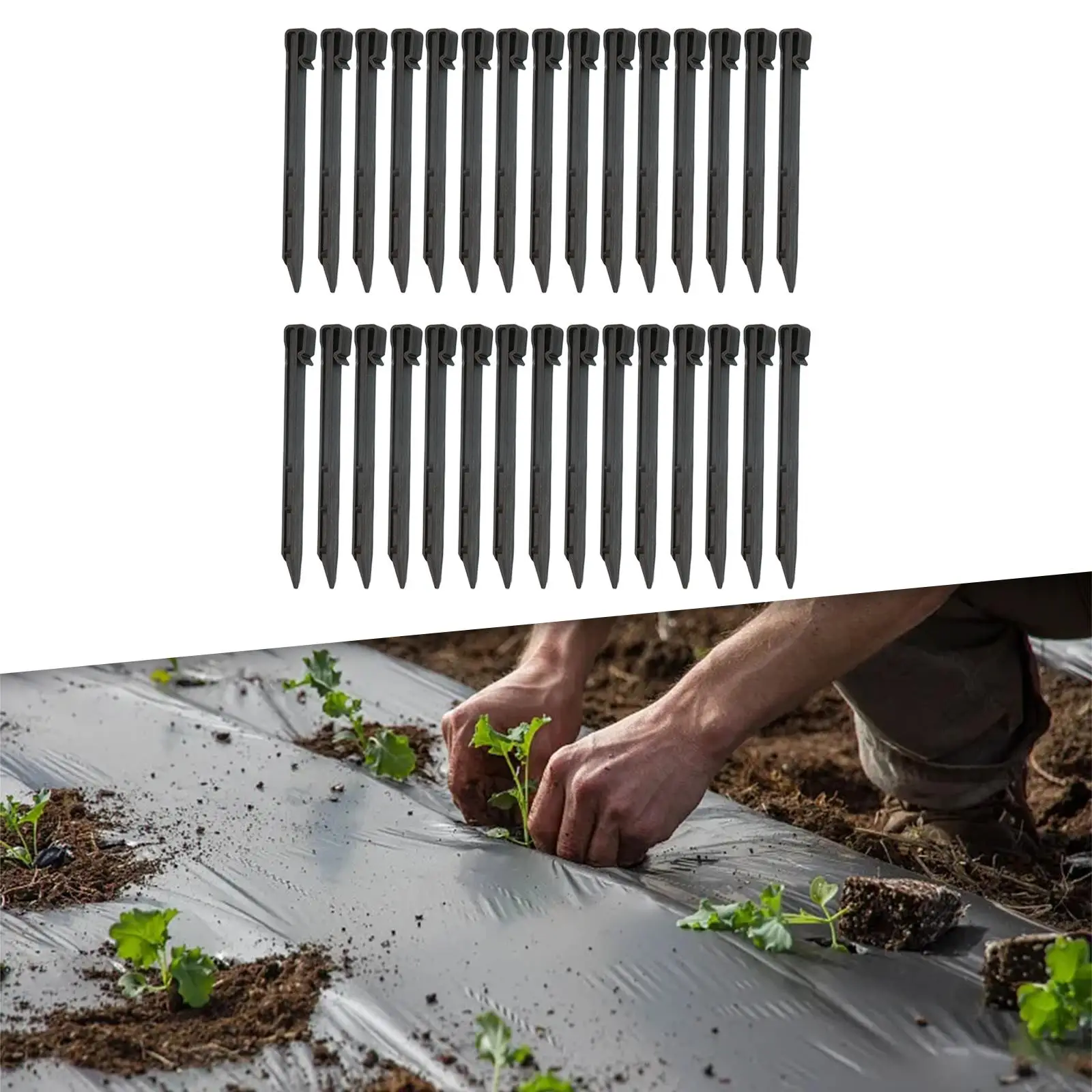 30Pcs Tarp Stakes Heavy Duty Durable Ground Stakes Garden Nettings Anchors Camping Stakes for Picnic Blanket Outdoor Camping