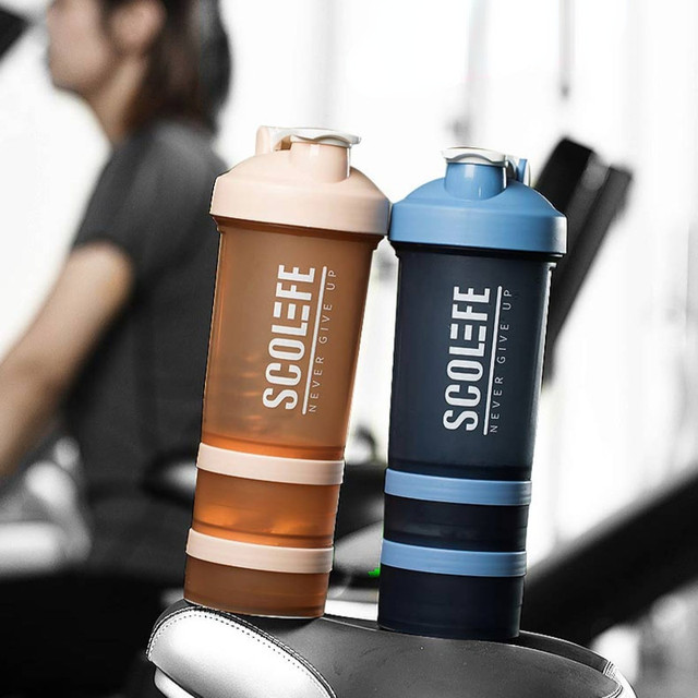 500ML Shaker Cups Portable Protein Powder Shaker Water Bottles