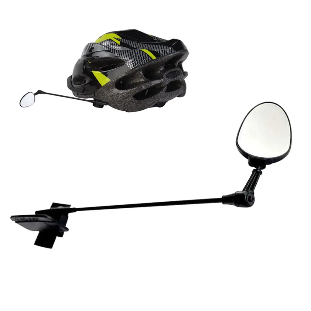Flexible Bike Helmet 60°Rotated Riding Rearview Crash Hat Flat Mirror