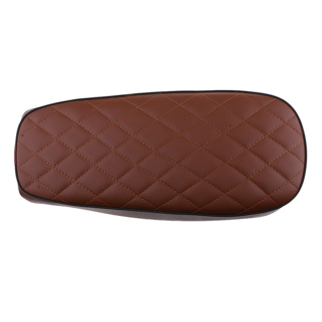 dolity Light Brown Saddle Cafe Racer Rhombus Vintage Seat Cushion for Honda CG125