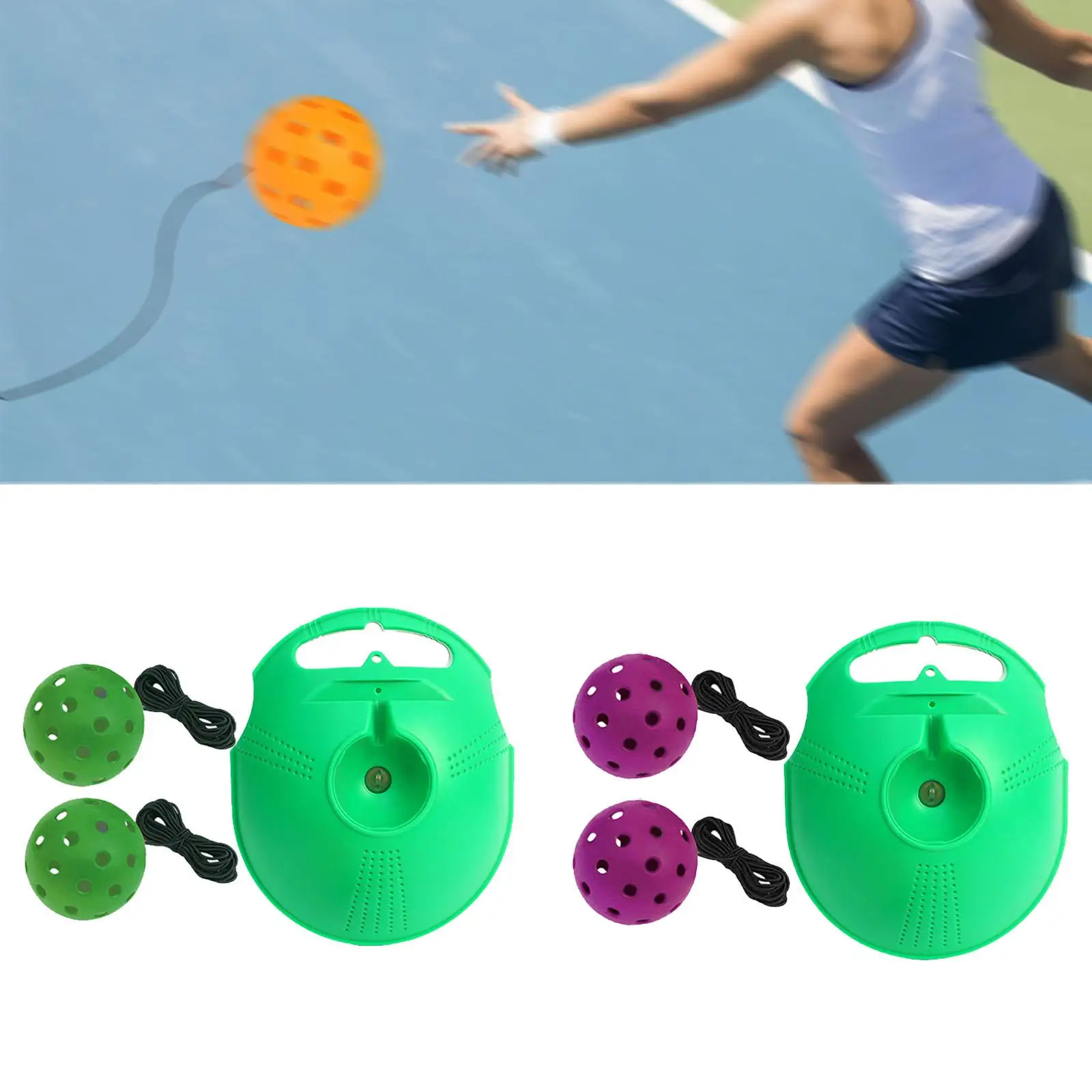 Pickleball Trainer Pickleball Accessories Pickleball Solo Equipment with Handle with Rope Rebound Practice Ball Beginner