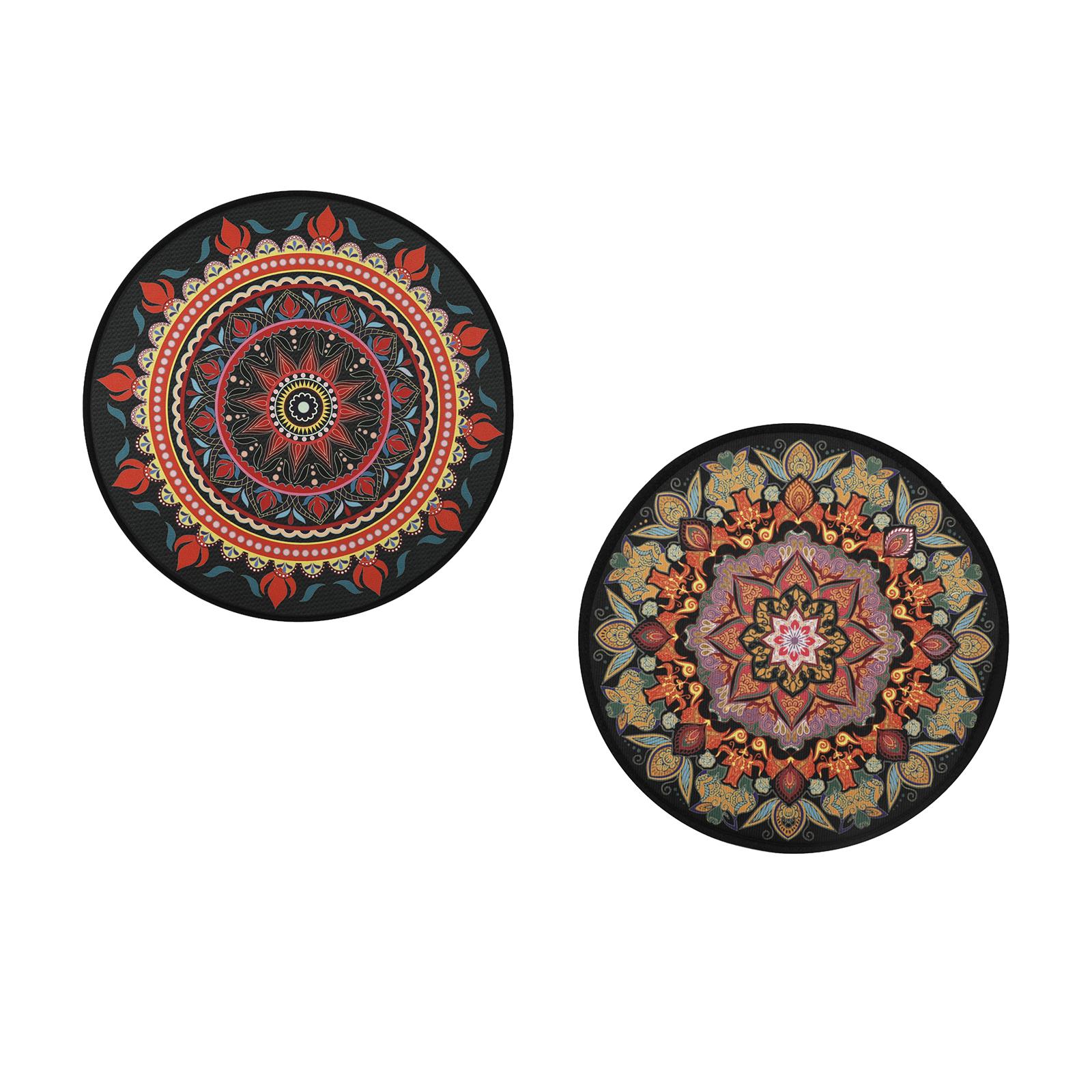 Mandala Pattern Round Yoga Floor Mat Meditation Mat Yoga Carpet Washable for Pilates Fitness Exercise