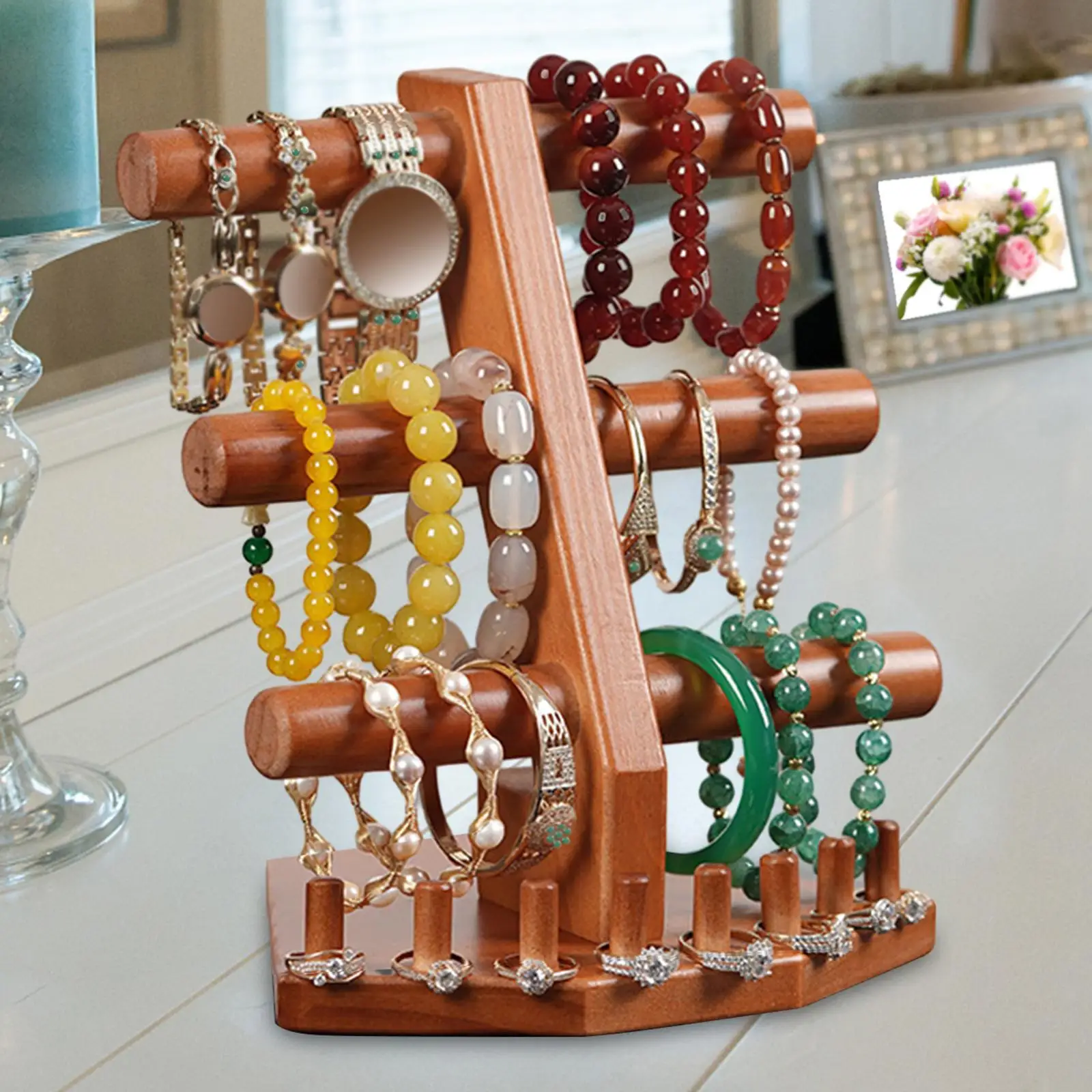 Wooden Bracelet Holder Bracelet Display Stand for Selling for Women Bathroom