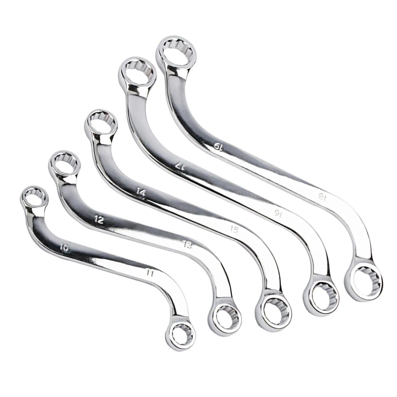 5x Multi Functional S Type Wrench Set Screw Nuts Wrench Double Sided Self Tightening for Car