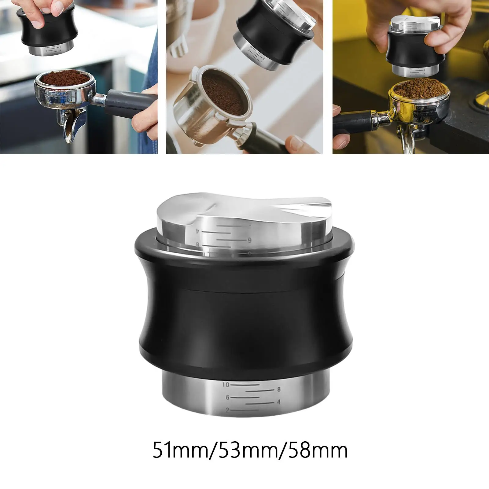 Coffee Distributor and Tamper Double Sided Professional Espresso Hand Tampers Espresso Distributor for Bottomless Portafilter