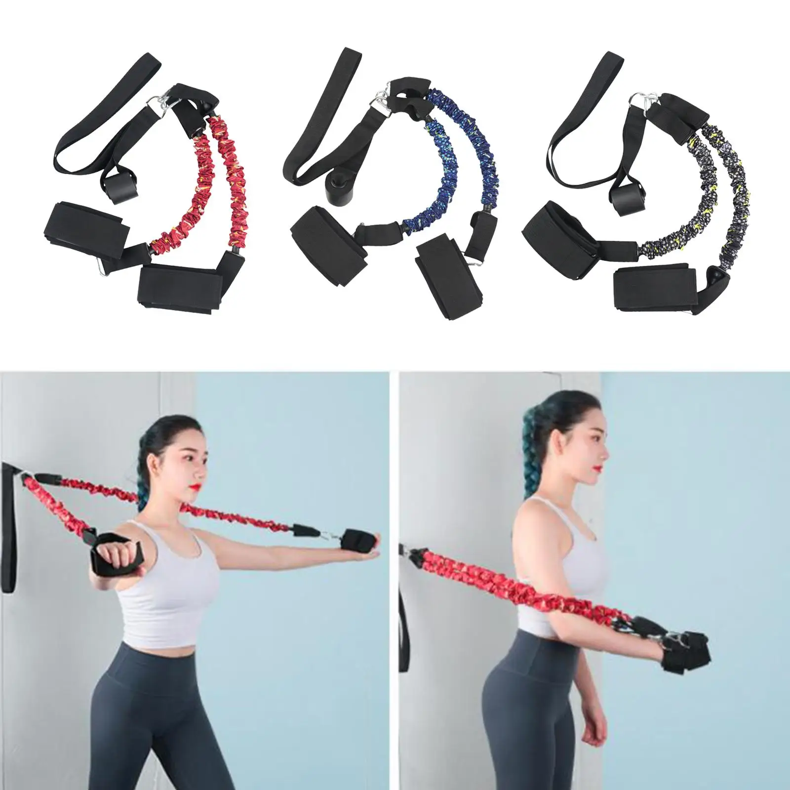 Resistance Band Pull Rope Tool Abdominal Wheel Tension Rope Stretch Bands for Home Gym Abdominal Muscle Training Bodybuilding