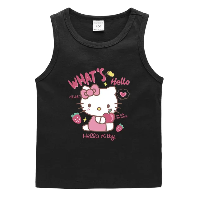 Sanrio Hello Kitty Tank Top Cartoon Anime Cotton Undershirt Child