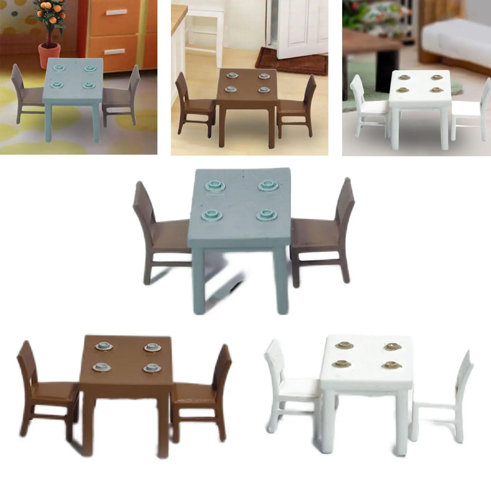 3Pcs 1:87 HO Gauge Furniture Model Mini Furniture Dollhouse Accessories