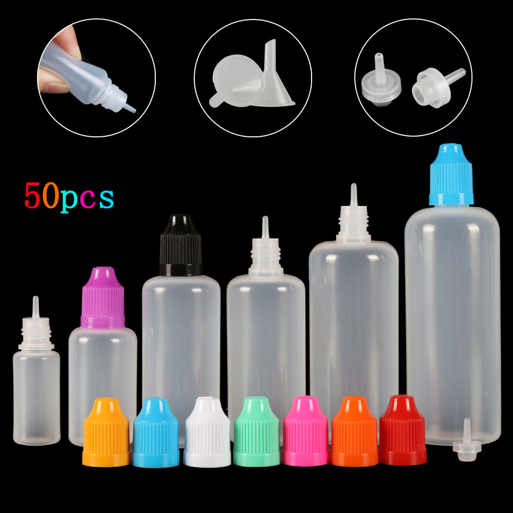 Best of 50pcs(5ml-120ml) Dropper Bottles LDPE Empty Squeezable Eye E Liquid Juice Smoke Oil Container CRC Cap Dropper Tip + Funnels Reviews & Tips