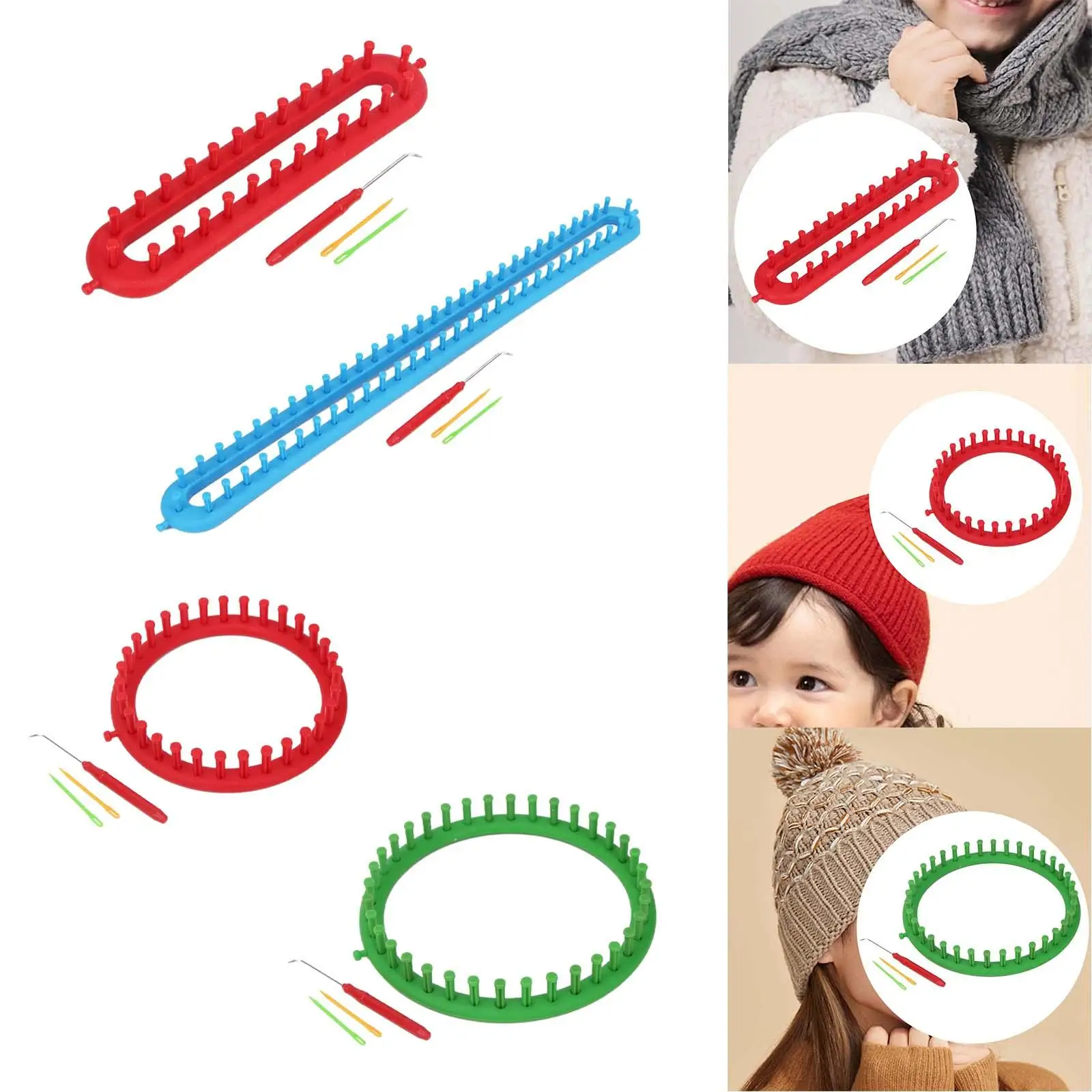 Knitting Loom Set Stitch Knit Practical Multipurpose Durable Weaving Tool Weaving Loom for Hats Scarfs Socks Shawl DIY Craft