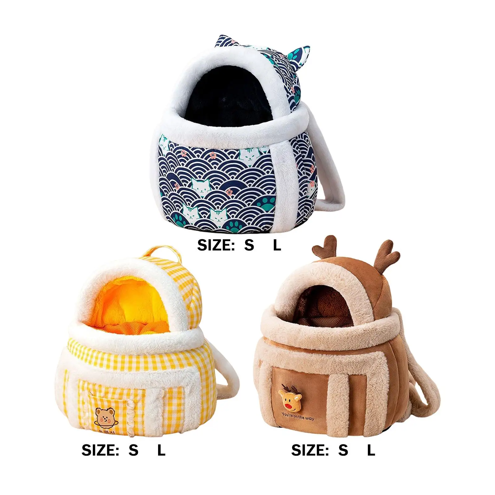 Portable Pet Cat Carrier Bag Backpack Winter Warm Carrying Bag for Travel