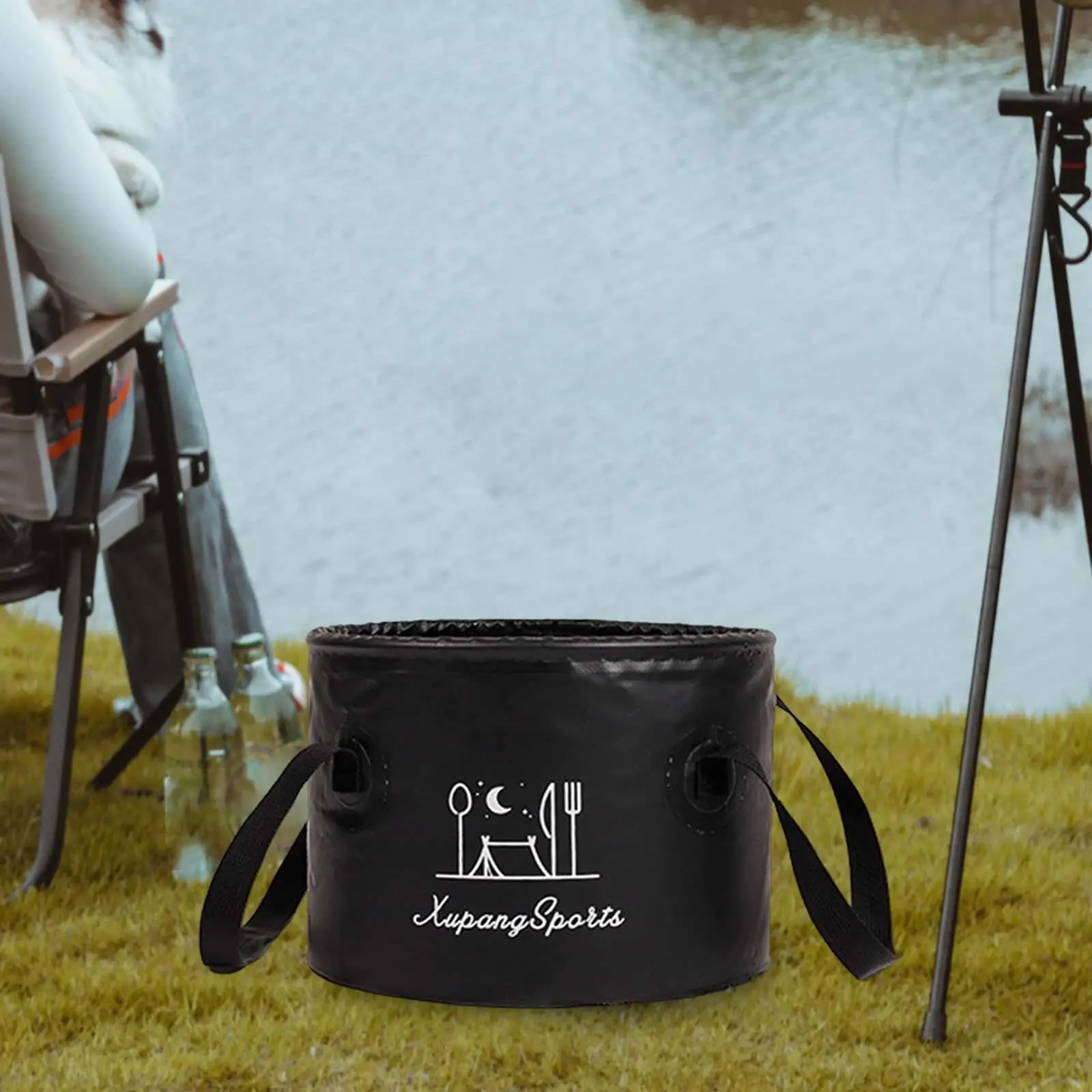 Collapsible Bucket Portable Folding Wash Basin for Gardening Fishing Outdoor 13L Green