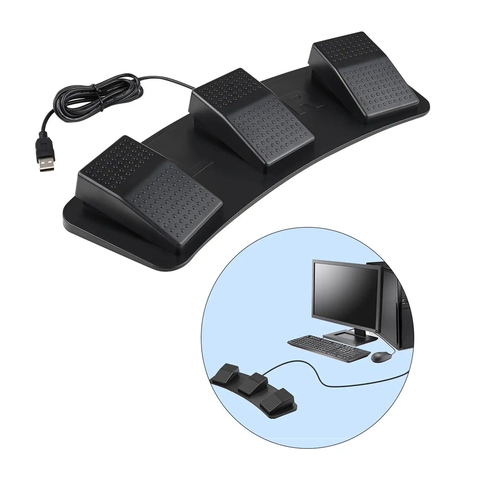 USB Foot Pedal PC Triple Foot Switch Switch Control PC Game Foot Pedal Gaming Equipment Keyboard Video Game PC Laptop Mouse