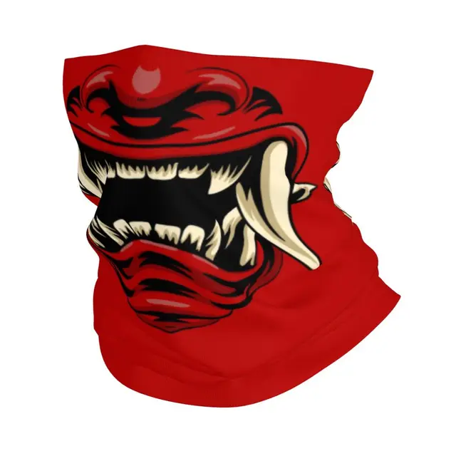 Synthwave Dragon Teeth Bandana Neck Gaiter UV Protection Face Scarf Cover  Japanese Vaporwave Demon Oni Headband Tube Balaclava - AliExpress