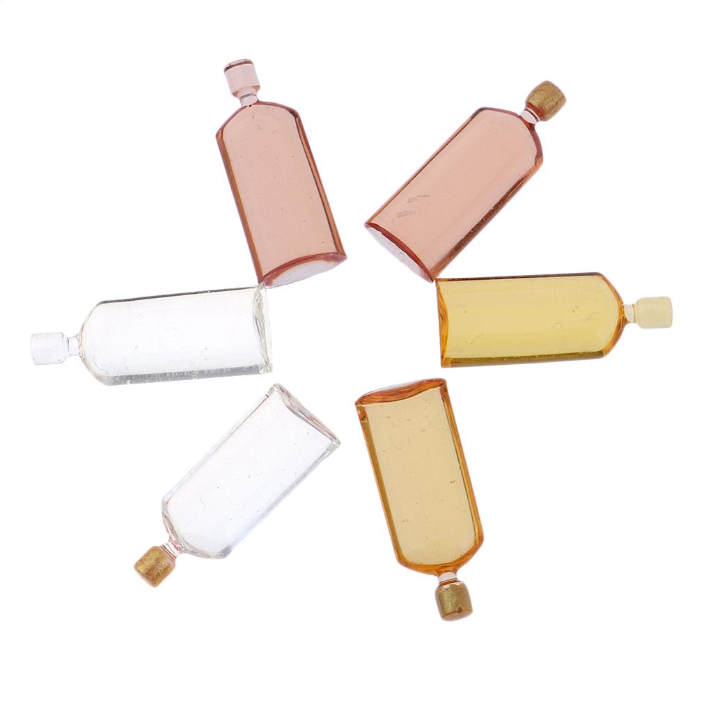 Set of 6 Pieces Miniature Whisky Bottles Model Dollhouse Foods Groceries Kitchen Fairy Garden Decorations