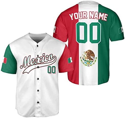 Mexico Baseball jersey 3D Print Mesh Custom Name Baseball Shirt