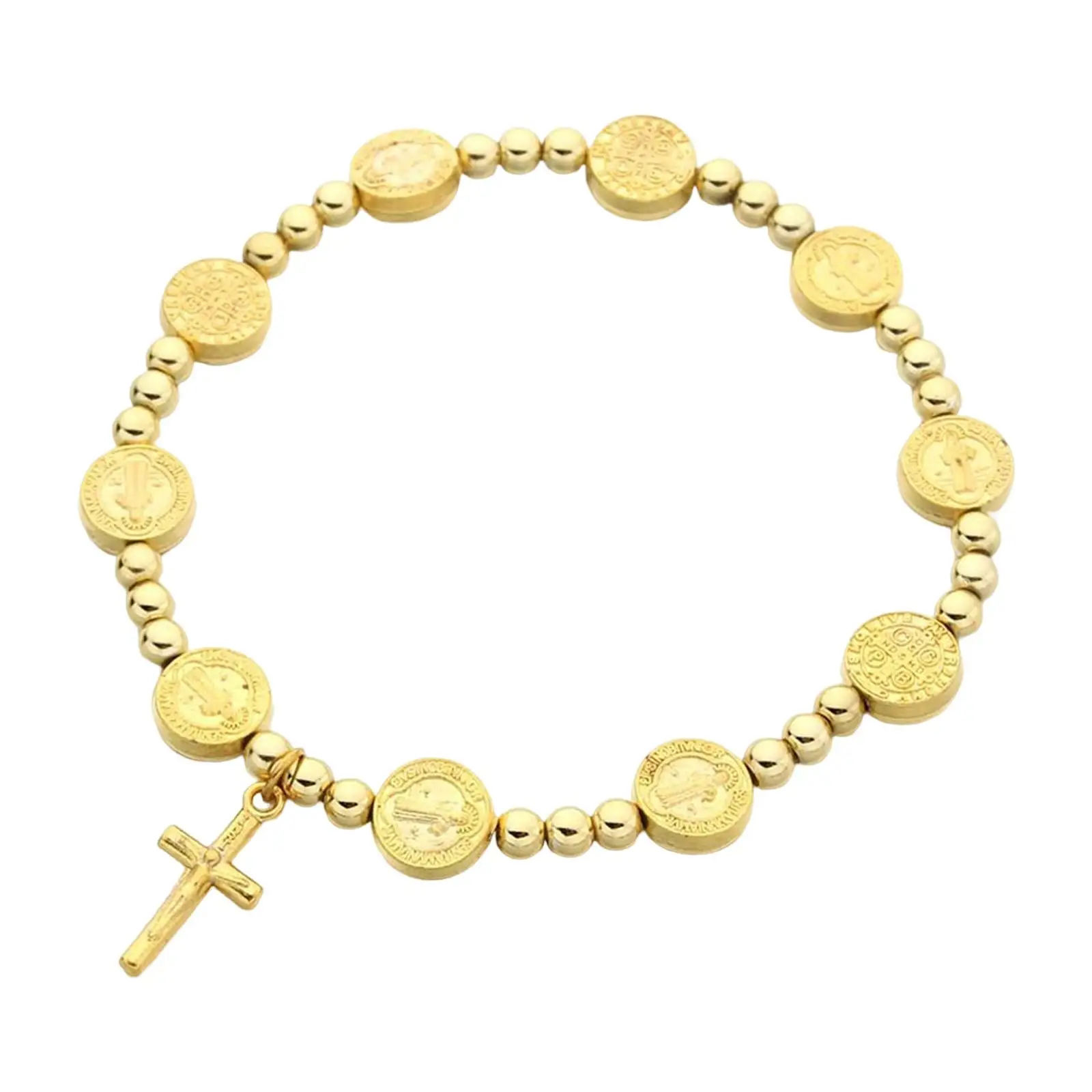 Aureate Jesus Cross Bracelet Jesus Jewelry Rosary for Baptism Women Girls