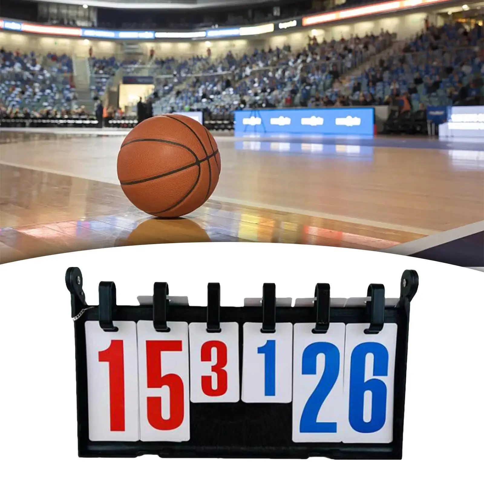 Sport Scoreboard Tabletop or Hanging Compact Score Keeper 6 Digit Score Flip for Pingpong Basketball Volleyball Tennis Baseball