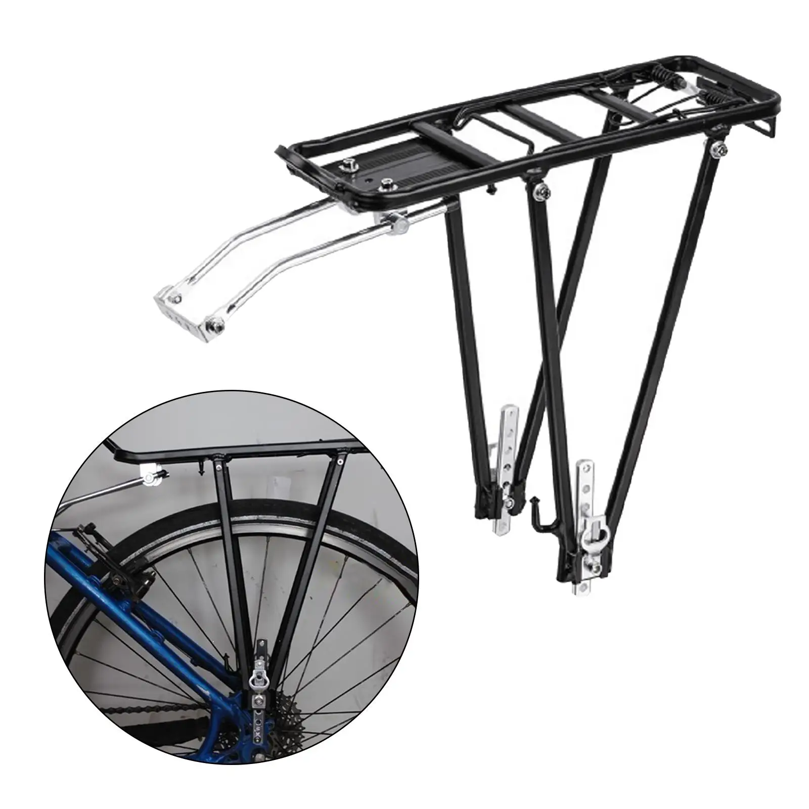 Rear Bicycle Bike Rack Luggage Carrier Shelf Rear Seat Post Rack Frame Bracket for Easy to Install