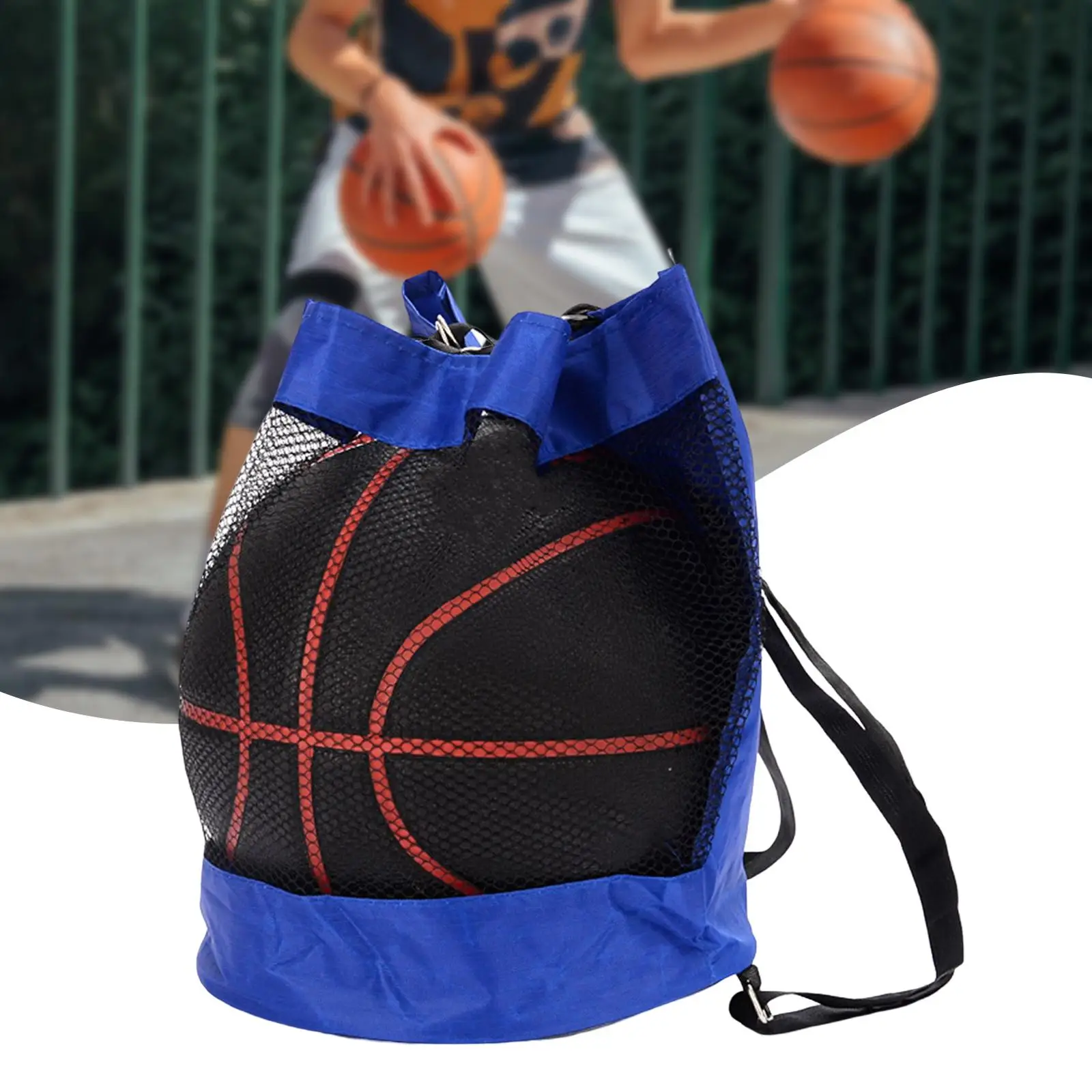Basketball Backpack Adjustable Shoulder Straps Sackpack Ball Storage Bag for Volleyball Basketball Rugby Ball Soccer