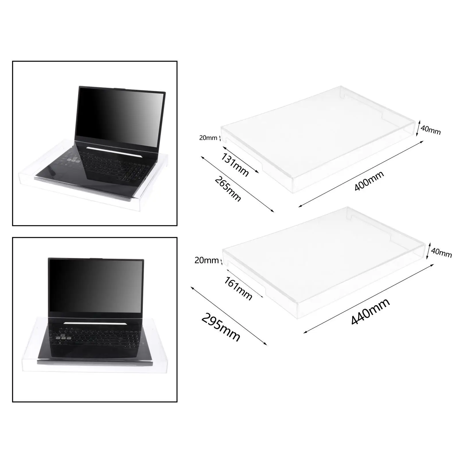Laptop Keyboard Dust Cover Notebooks Dust-Proof Full Transparent Waterproof Acrylic Protective Case Keyboard Cover Back Openings