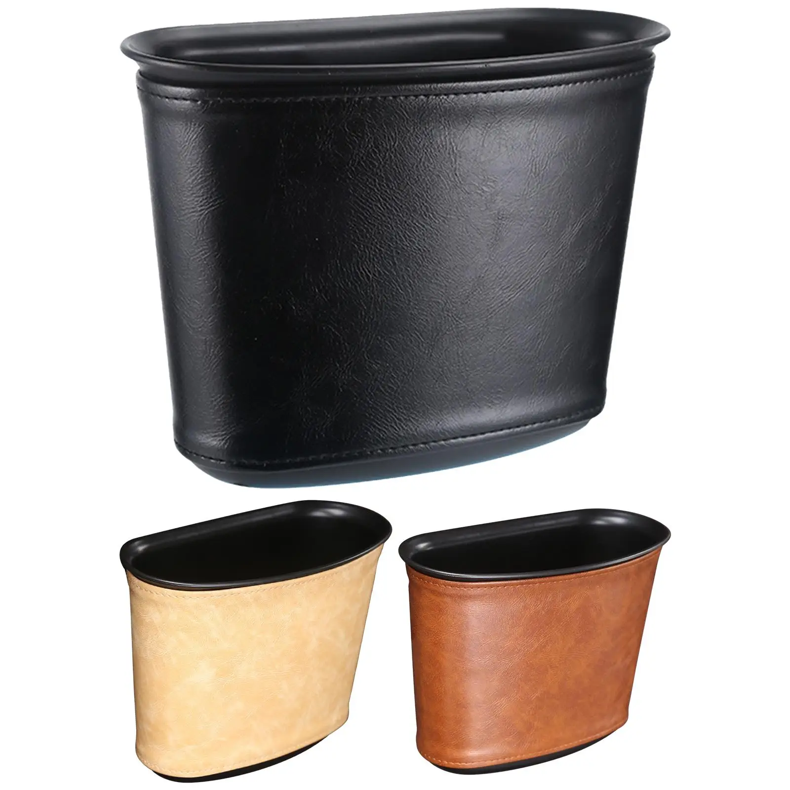 Leather Car Trash Can Bin Multifuntional Garbage Dump for Vehicle Car