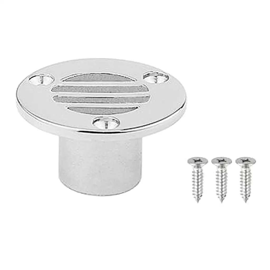 Deck Floor Draining Drains Scupper w/ Installing Screws - Marine Grade 316 Stainless Steel for Boat Ship 1inch