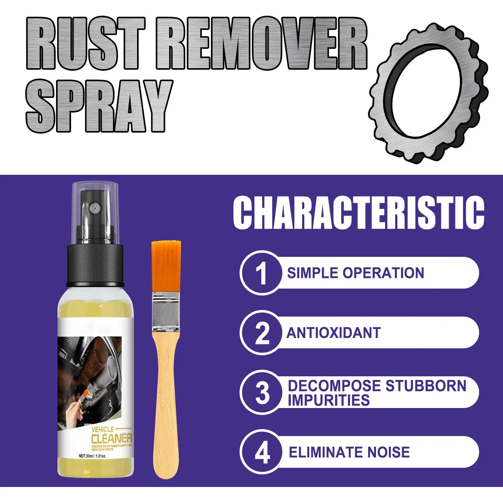 Multifunctional Car Rust Remover Prevent Stains Safe for Oven Grills RV