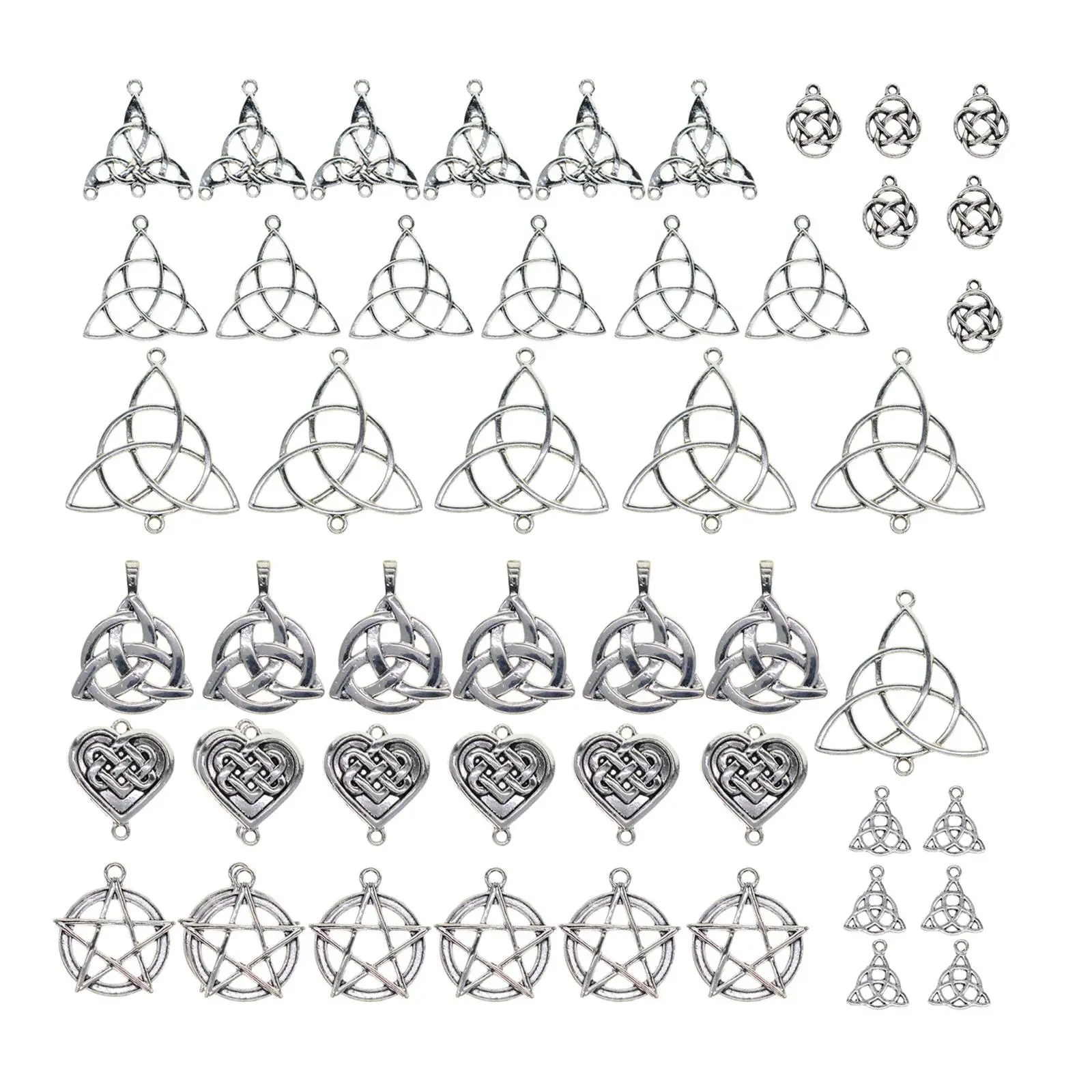 48Pcs  Knot Charms Connector Necklace Bracelets for Jewelry Making
