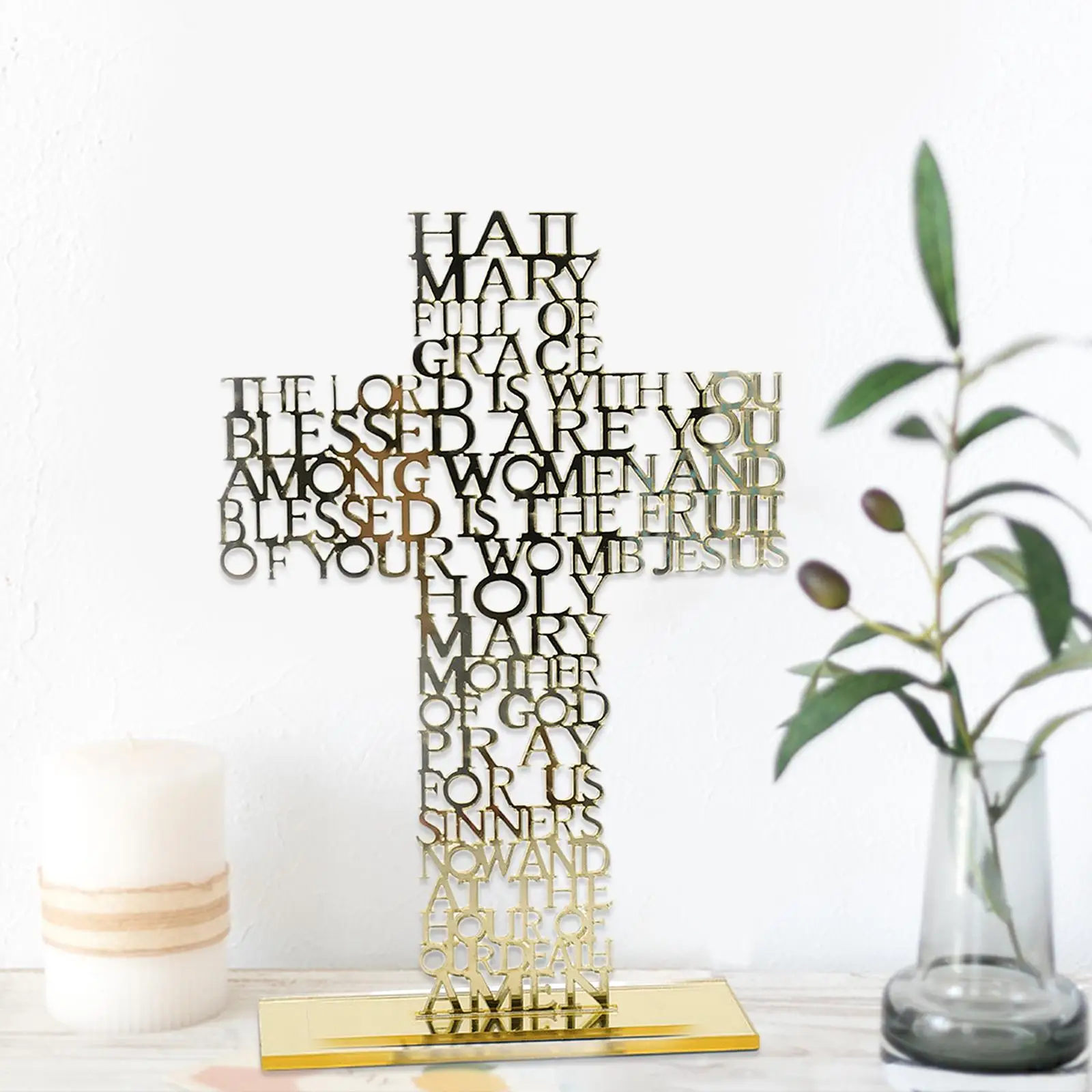  Standing Crucifix Miniature  Scriptures  Relics Statue Bedroom Easter Decorative