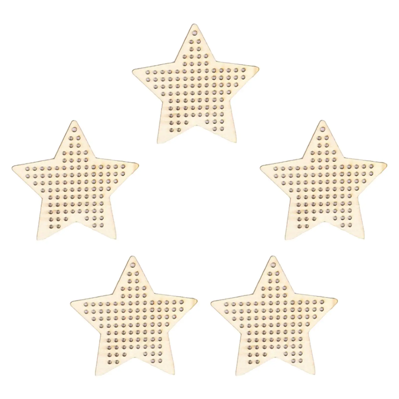 5 Pieces of Blank Natural Christmas Tree  Stitch Charms for DIY
