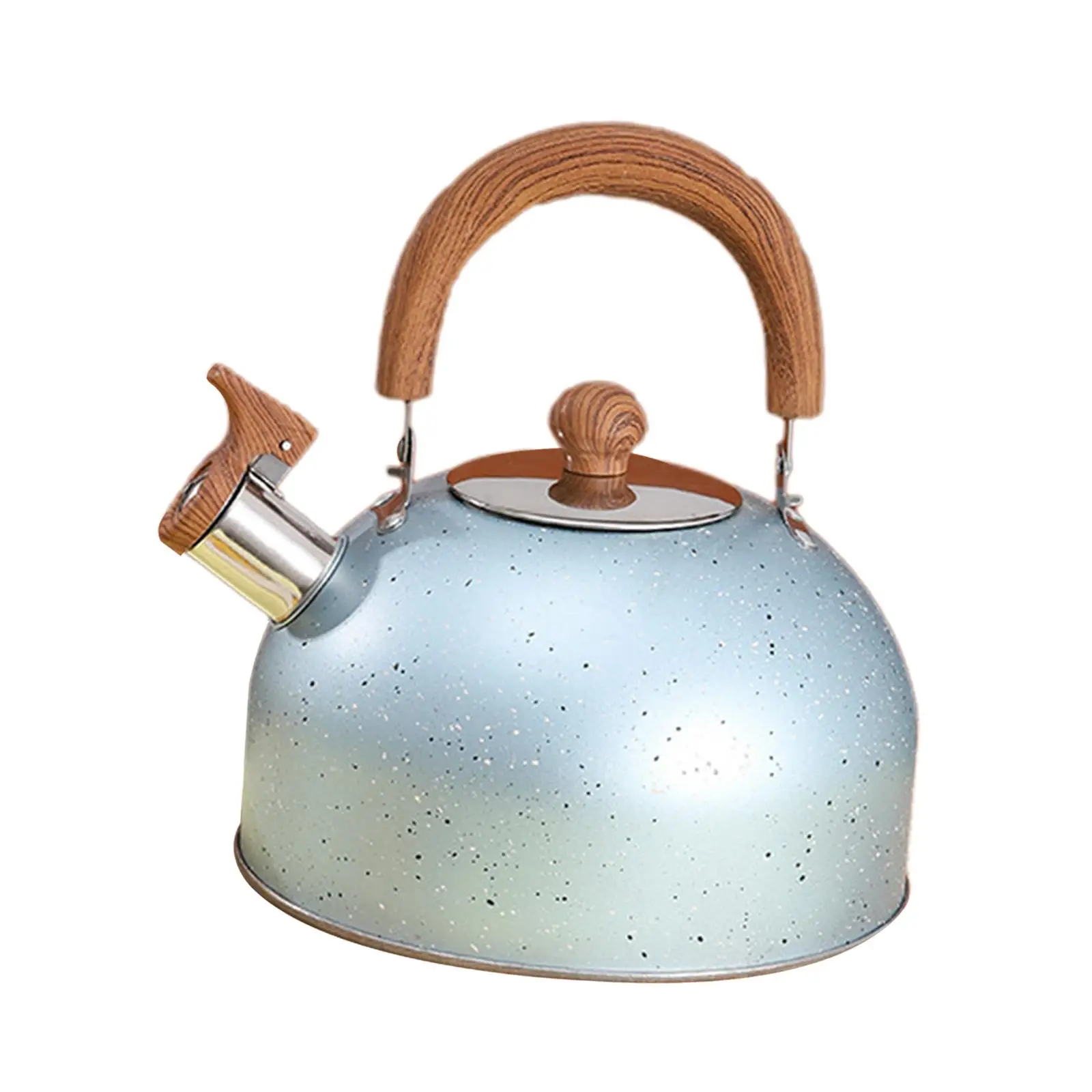 Audible Whistling Water Kettle Wooden Handle for All Stove Sources Teapot