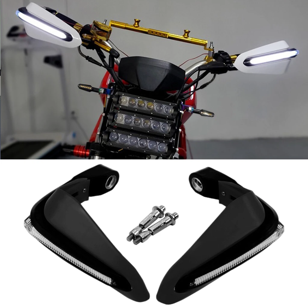 1 Pair Motorcycles Handguards LED Hand Guards Crash Protection Anti-fall, Windproof and Anti-collision