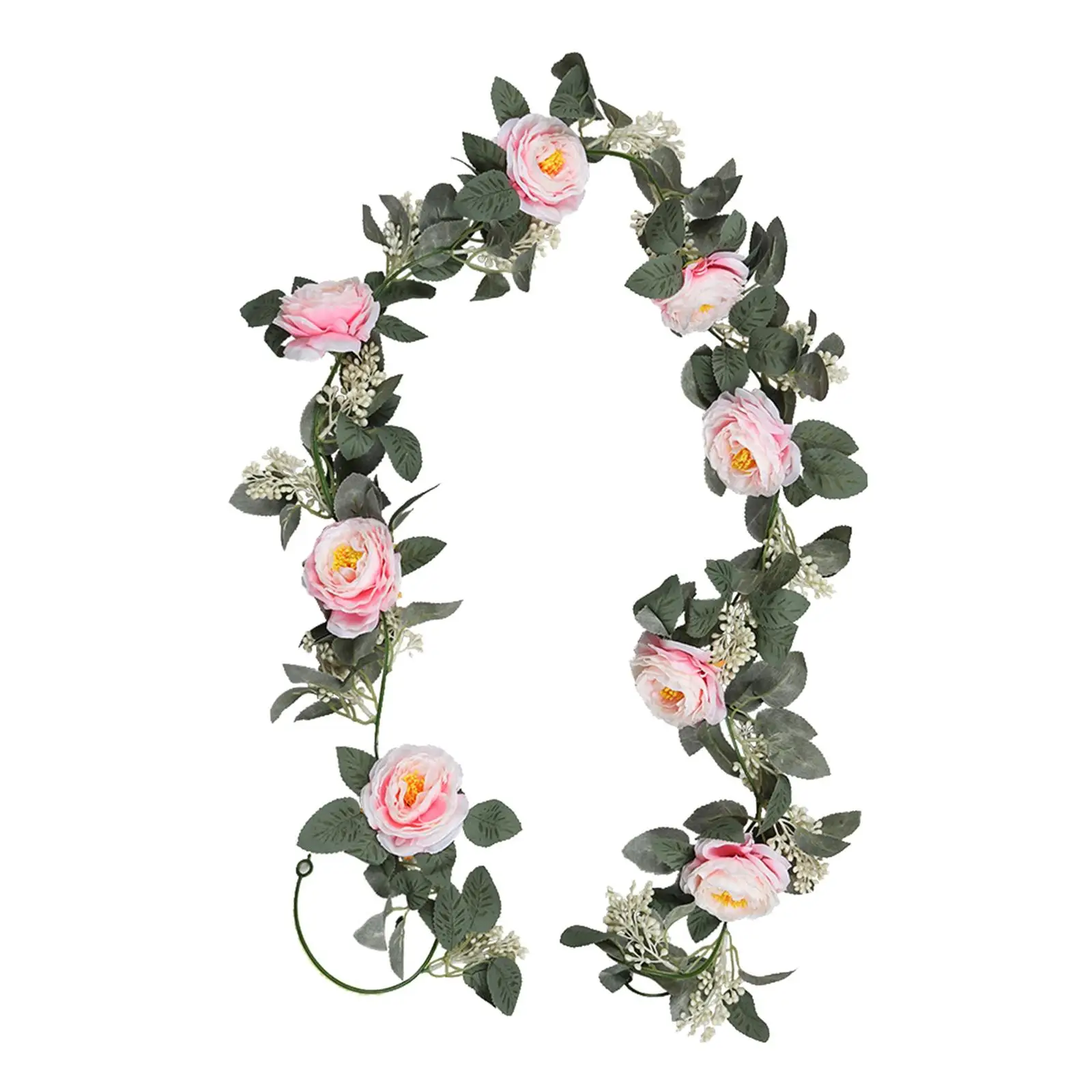 Artificial Camellias Flowers Vines Hanging Greenery Vines Wall Hanging Flower for Home Wall Ceremony Party