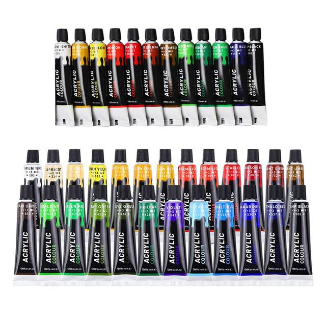 Acrylic Paint,Set of 24 Colors, 12ml/22ml/Tube, Acrylic Paint Set, Paint  for Fabric, Rich Pigments for Artists Kids - AliExpress