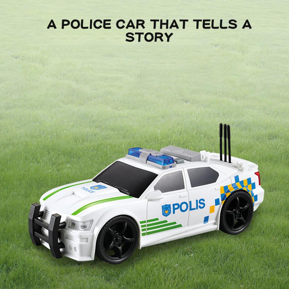 Wear-resistant Storytelling Police Car Model Toy Car Toy 1/20 Scale Inertia  Power